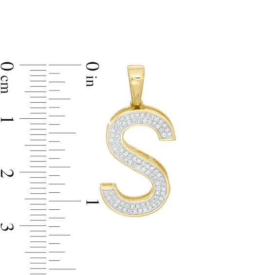 1/6 CT. T.W. Diamond "S" Initial Necklace Charm in 10K Gold