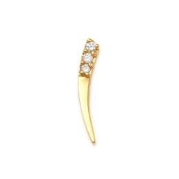 019 Gauge Cubic Zirconia Claw Cartilage Barbell in 14K Gold