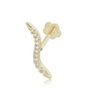 Thumbnail Image 0 of 019 Gauge Cubic Zirconia Wavy Bar Cartilage Barbell in 14K Gold