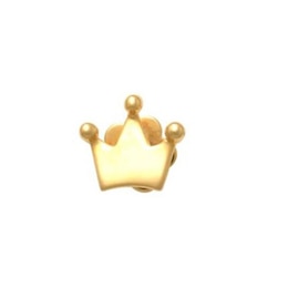 019 Gauge Crown Cartilage Barbell in 14K Gold