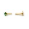 Thumbnail Image 1 of 019 Gauge Green Cubic Zirconia Solitaire Cartilage Barbell in 14K Gold