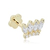Thumbnail Image 0 of 019 Gauge Marquise Cubic Zirconia Fan Cartilage Barbell in 14K Hollow Gold