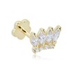 Thumbnail Image 0 of 019 Gauge Marquise Cubic Zirconia Fan Cartilage Barbell in 14K Hollow Gold