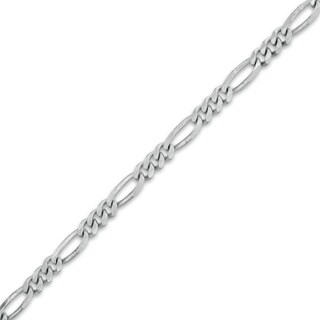 Made in Italy 080 Gauge Figaro Chain Anklet in Sterling Silver - 9.5"