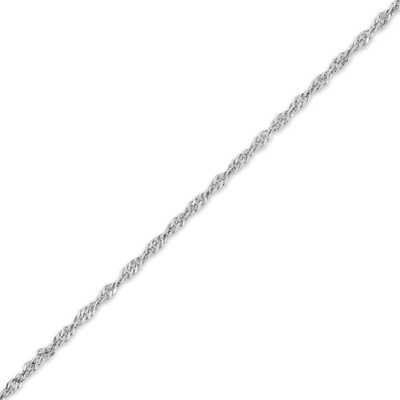 Made in Italy 030 Gauge Solid Singapore Chain Anklet in Sterling Silver - 10"