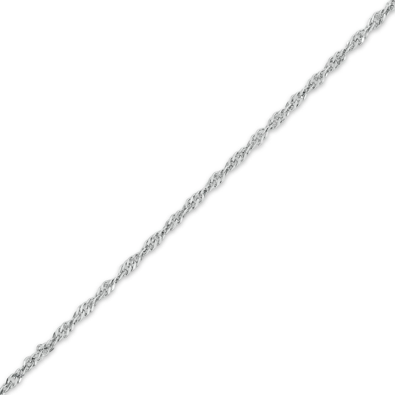 Main Image 1 of Made in Italy 030 Gauge Solid Singapore Chain Anklet in Sterling Silver - 10"