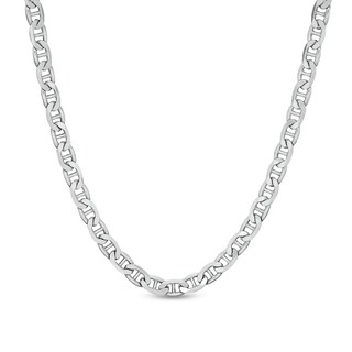 Made in Italy Gauge Solid Mariner Chain Necklace in Sterling Silver