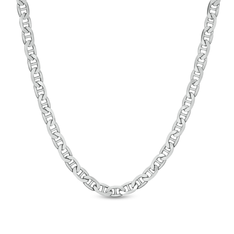 Made in Italy Gauge Solid Mariner Chain Necklace in Sterling Silver