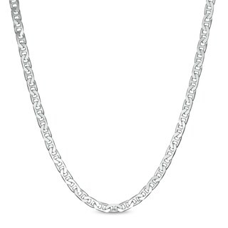 Made in Italy Child's 060 Gauge Solid Mariner Chain Necklace in Sterling Silver - 15"