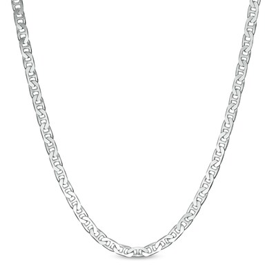 Made in Italy Child's 060 Gauge Solid Mariner Chain Necklace in Sterling Silver - 15"