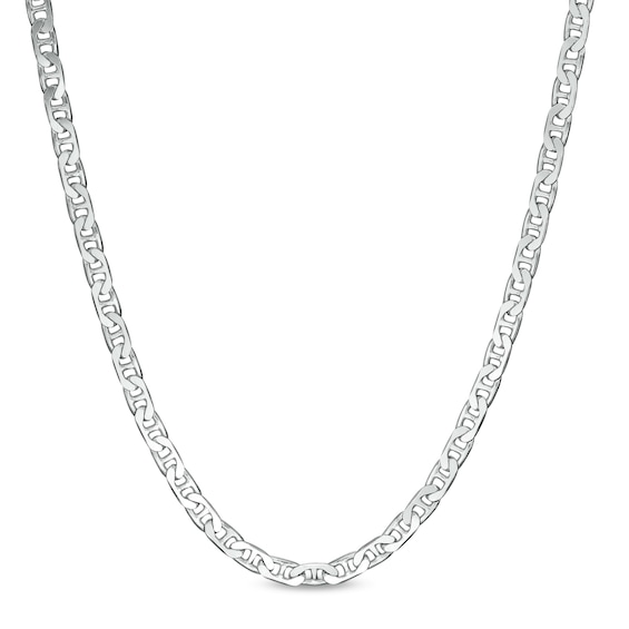 Made in Italy Child's 060 Gauge Solid Mariner Chain Necklace in Sterling Silver - 15"