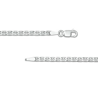 Made in Italy Child's 060 Gauge Solid Mariner Chain Necklace in Sterling Silver - 15"