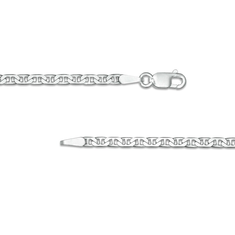 Made in Italy Child's 060 Gauge Solid Mariner Chain Necklace in Sterling Silver - 15"