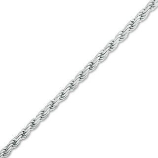 Made in Italy 060 Gauge Solid Rope Chain Bracelet in Sterling Silver - 7.5"