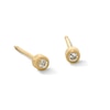 Thumbnail Image 1 of 14K Solid Gold Crystal Bezel Piercing Studs