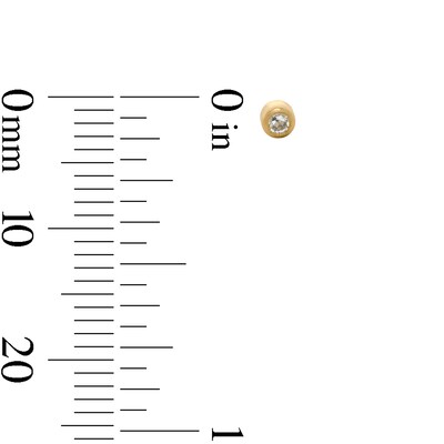 14K Solid Gold Crystal Bezel Piercing Studs