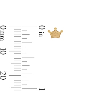 14K Solid Gold Crown 6mm Piercing Studs