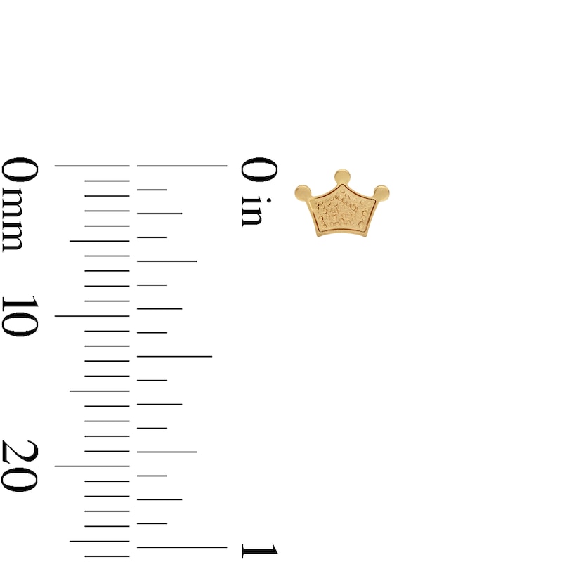 Main Image 3 of 14K Solid Gold Crown 6mm Piercing Studs