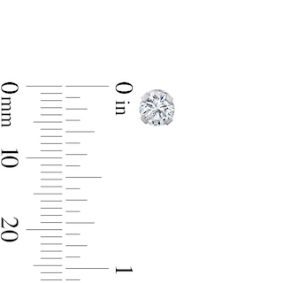 14K Solid White Gold CZ Solitaire 5mm Piercing Studs - Extra Long Post