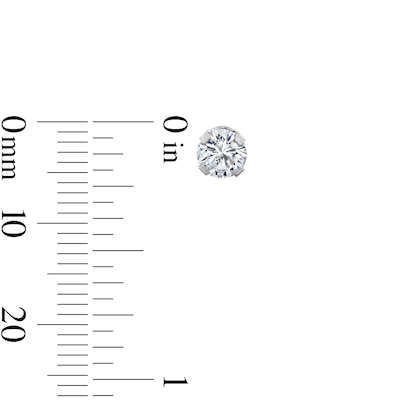 14K Solid White Gold CZ Solitaire 5mm Piercing Studs - Extra Long Post