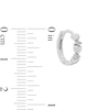 Child's Pink Cubic Zirconia Triple Heart Alternating Huggie Hoop Earrings in Sterling Silver
