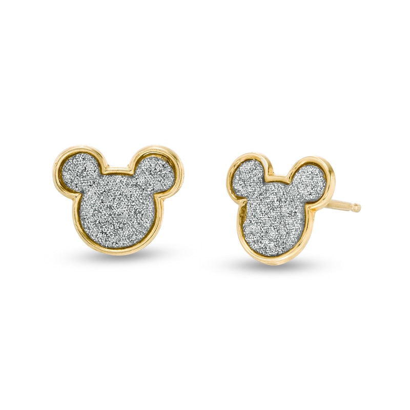 Main Image 1 of Child's Glitter Enamel ©Disney Mickey Mouse Stud Earrings in 10K Gold
