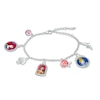 Thumbnail Image 1 of Child's Multi-Color Crystal ©Disney Princess Theme Charm Bracelet in Sterling Silver