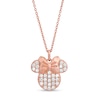 Thumbnail Image 1 of Child's Cubic Zirconia ©Disney Minnie Mouse Pendant in Sterling Silver with 14K Rose Gold Plate - 15"