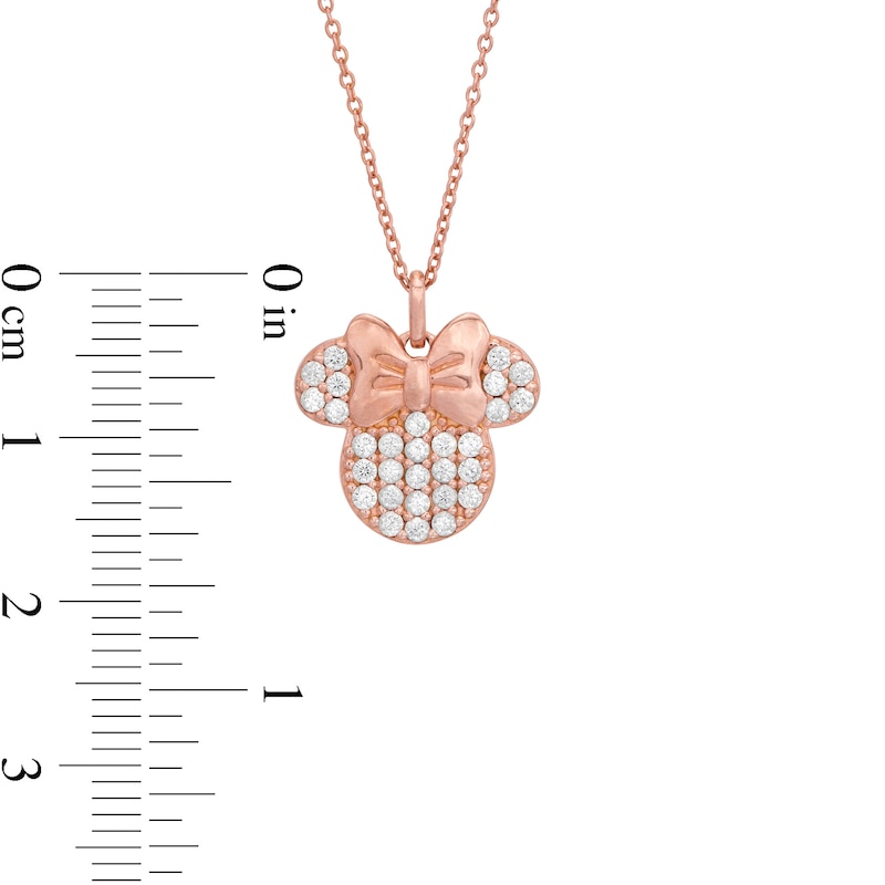 Main Image 2 of Child's Cubic Zirconia ©Disney Minnie Mouse Pendant in Sterling Silver with 14K Rose Gold Plate - 15"