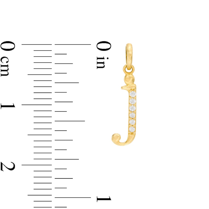 Main Image 2 of Child's Cubic Zirconia Lowercase "j" Initial Necklace Charm in 10K Gold