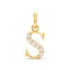 Child's Cubic Zirconia Lowercase "s" Initial Necklace Charm in 10K Gold
