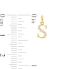 Child's Cubic Zirconia Lowercase "s" Initial Necklace Charm in 10K Gold