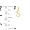 Child's Cubic Zirconia Lowercase "s" Initial Necklace Charm in 10K Gold