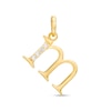 Child's Cubic Zirconia Lowercase "m" Initial Necklace Charm in 10K Gold
