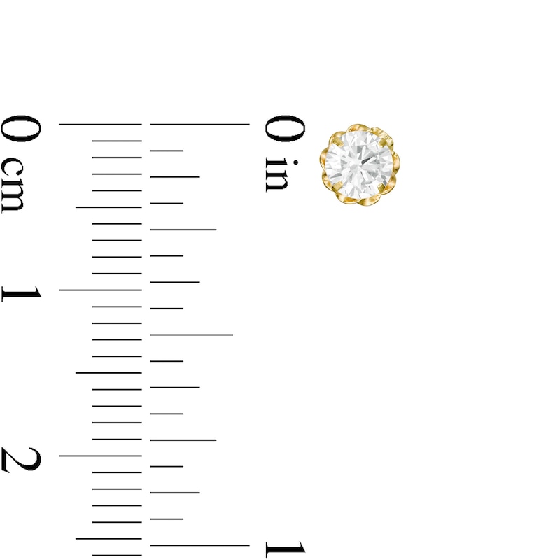 Main Image 2 of Child's 4mm Cubic Zirconia Twist Frame Stud Earrings in 14K Gold