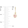 Thumbnail Image 2 of Child's 4mm Heart-Shaped Pink Cubic Zirconia Dangle 10mm Hoop Earrings in 10K Gold