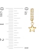 Child's Cubic Zirconia Star Dangle J-Hoop Earrings in 10K Gold