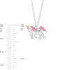 Thumbnail Image 2 of Child's Multi-Color Enamel Unicorn Pendant in Sterling Silver - 17&quot;