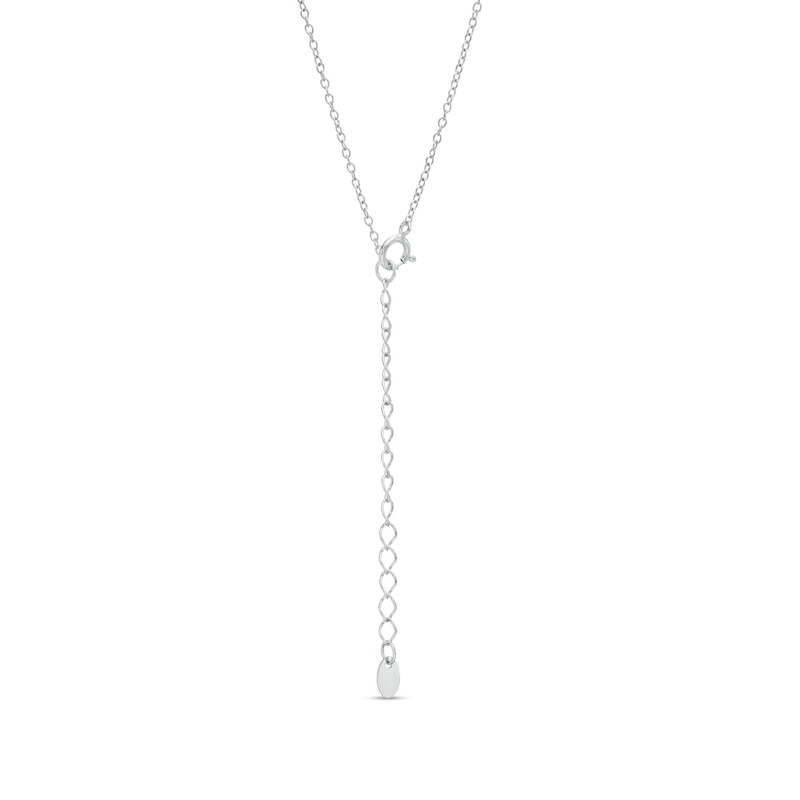 Main Image 2 of Child's Multi-Color Crystal Cross Pendant in Sterling Silver - 17"