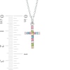 Thumbnail Image 3 of Child's Multi-Color Crystal Cross Pendant in Sterling Silver - 17"