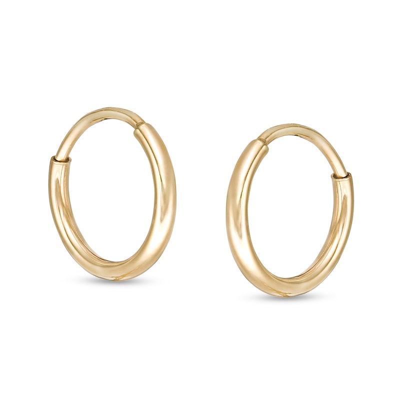 Main Image 1 of Child's 8mm Hoop Earrings in 14K Tube Hollow Gold