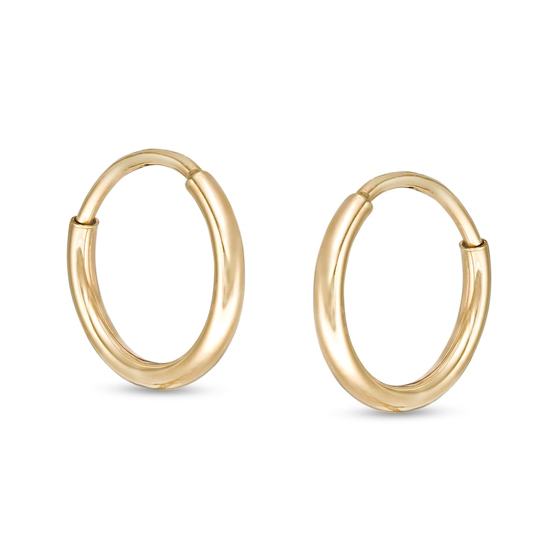 Child's 8mm Hoop Earrings in 14K Tube Hollow Gold