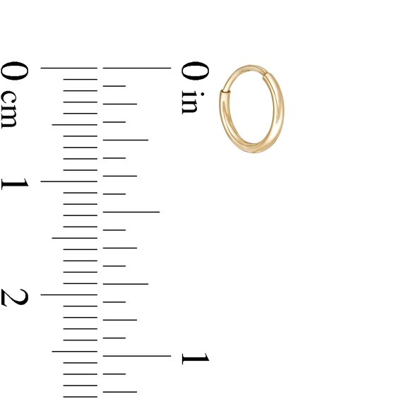 Child's 8mm Hoop Earrings in 14K Tube Hollow Gold