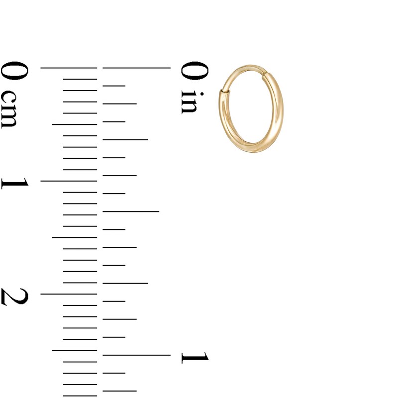 Main Image 2 of Child's 8mm Hoop Earrings in 14K Tube Hollow Gold