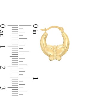 Child's Butterfly Hoop Earrings in 10K Stamp Hollow Gold