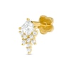 Thumbnail Image 0 of 019 Gauge Princess-Cut and Round Cubic Zirconia Drop Cartilage Barbell in 14K Gold