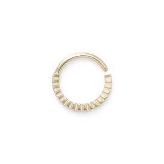 019 Gauge Textured Hoop Cartilage Earring in 10K Gold