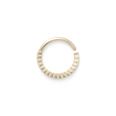 019 Gauge Textured Hoop Cartilage Earring in 10K Gold