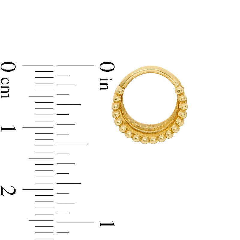 019 Gauge Multi-Row Beaded Hoop Cartilage Earring in 10K Gold