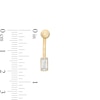 Thumbnail Image 2 of 014 Gauge Emerald-Cut Cubic Zirconia Bead Frame Belly Button Curved Barbell in 10K Gold
